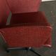 Vintage adjustable office chair – red faux leather, 1960-70s