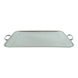 Large stainless steel tray, worked, Made in France, 1970