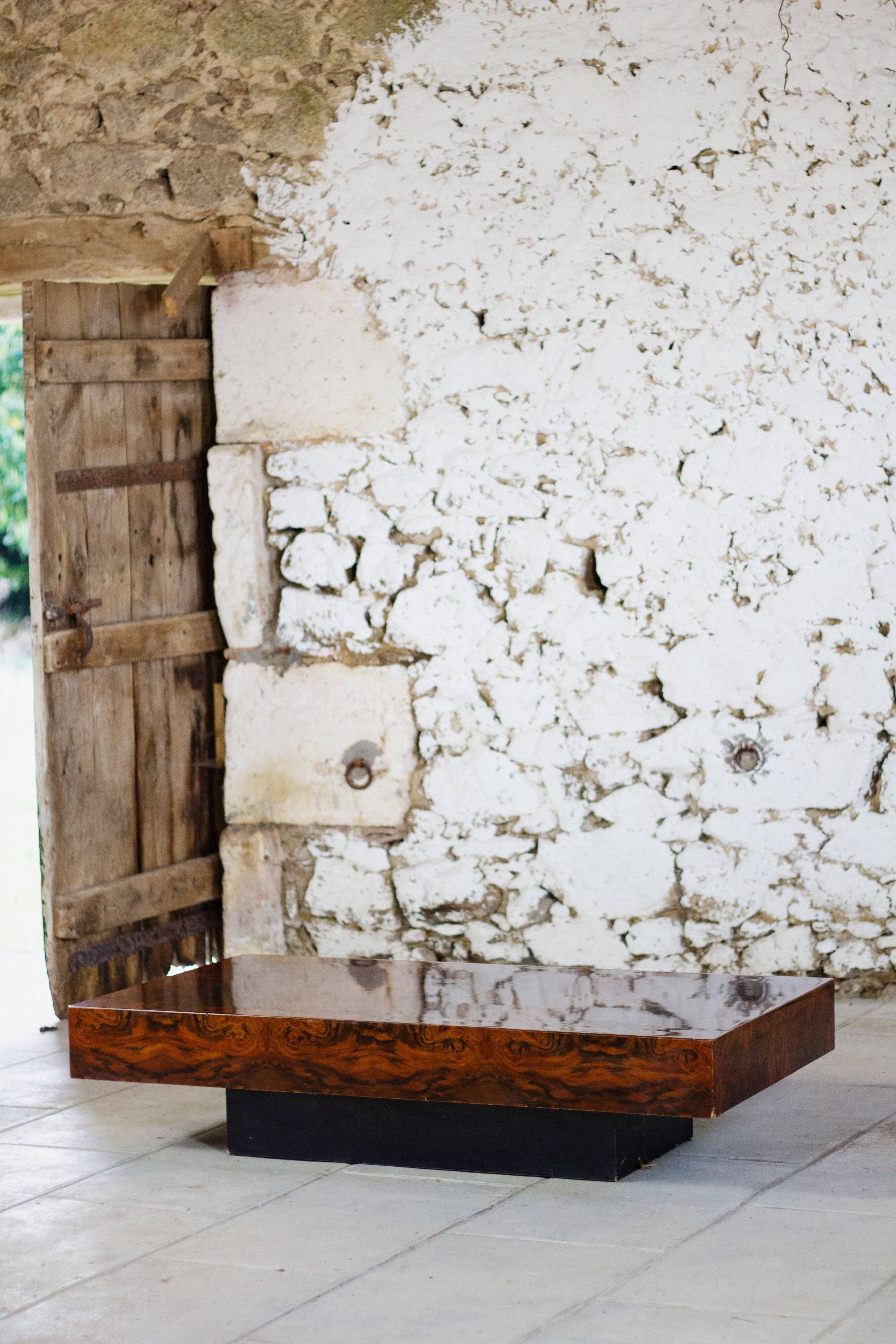 Elm burl coffee table, 1970