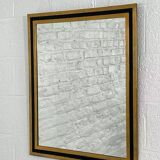 Vintage steel and brass mirror