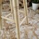Vintage stool in cream white patinated wood