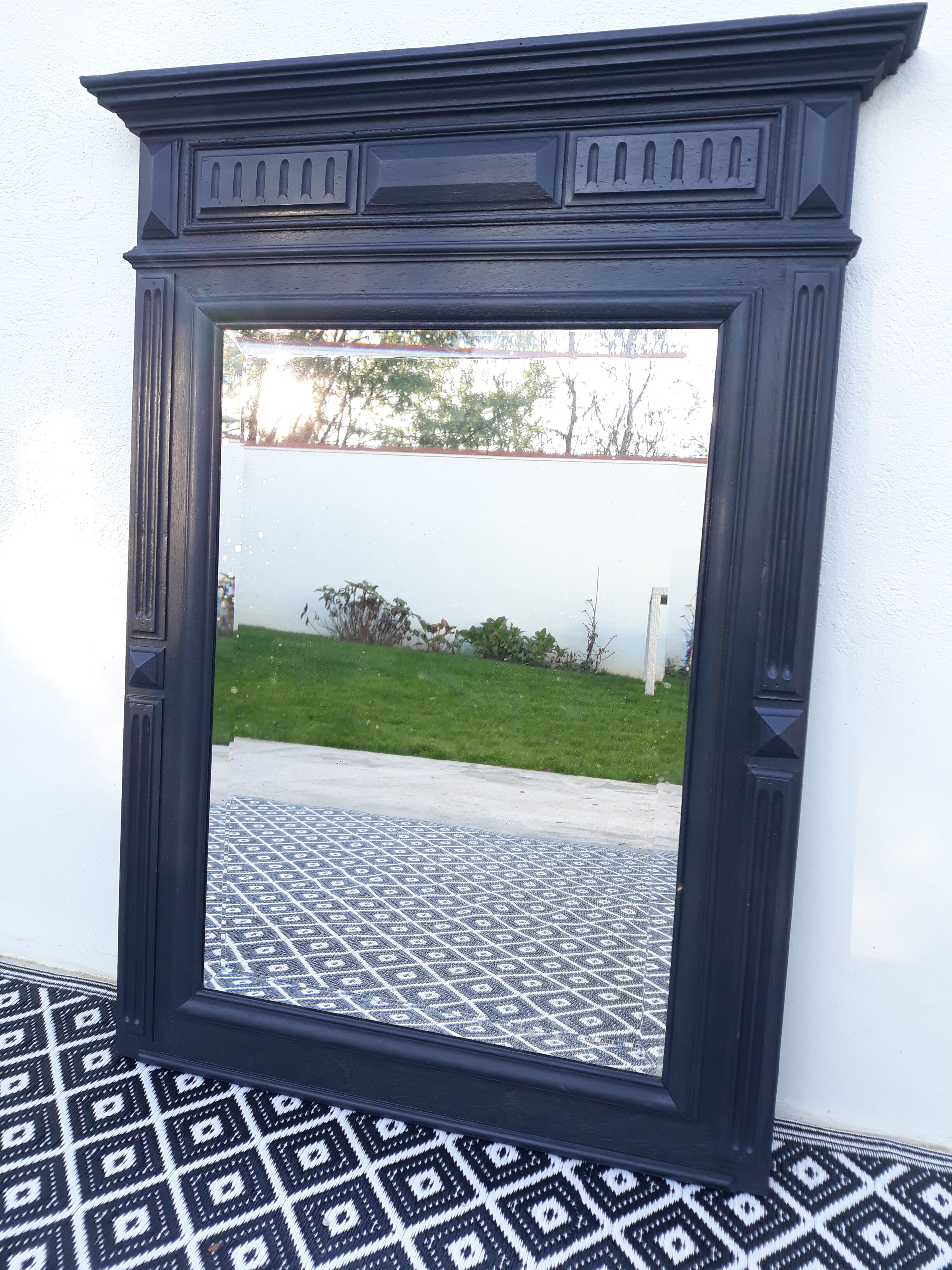 Bevelled trumeau mirror