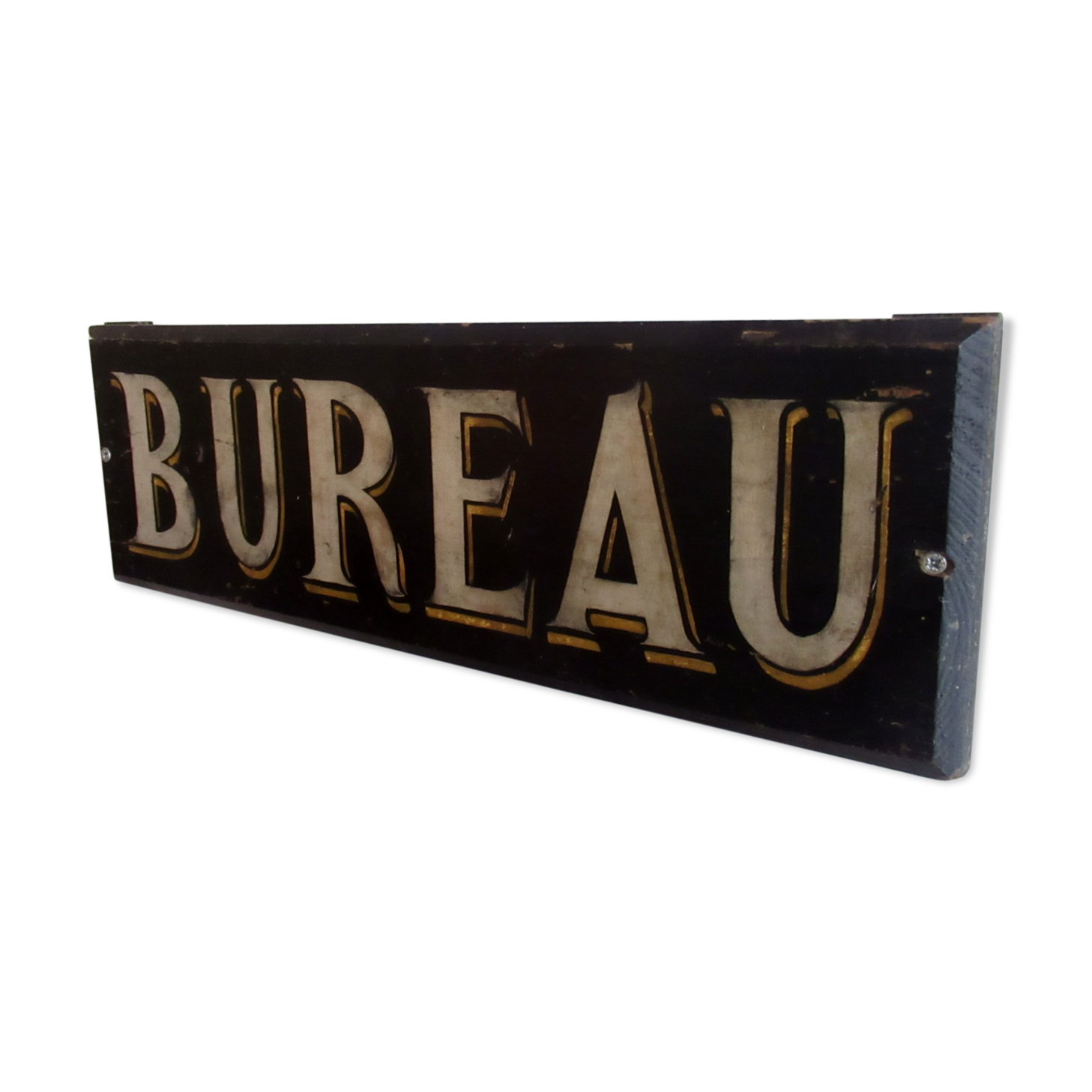 Painted wooden plate "office" 1910/1920