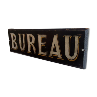 Painted wooden plate "office" 1910/1920