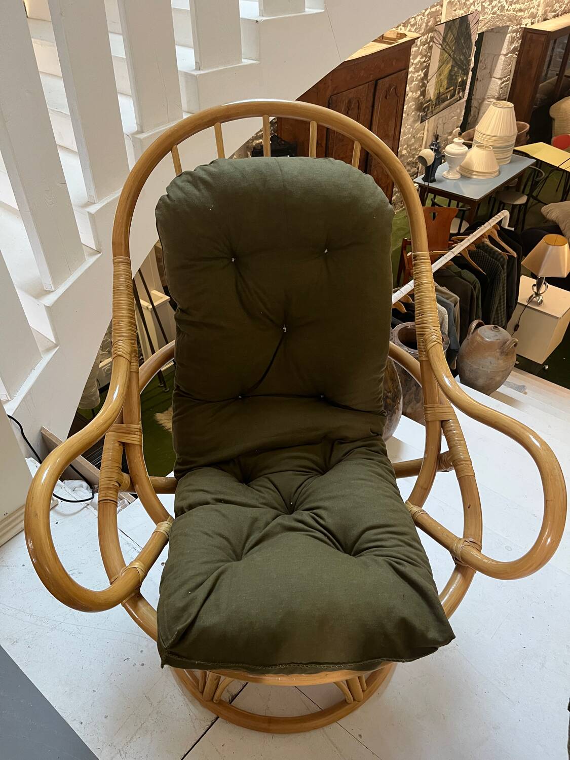 Pair of rattan armchairs
