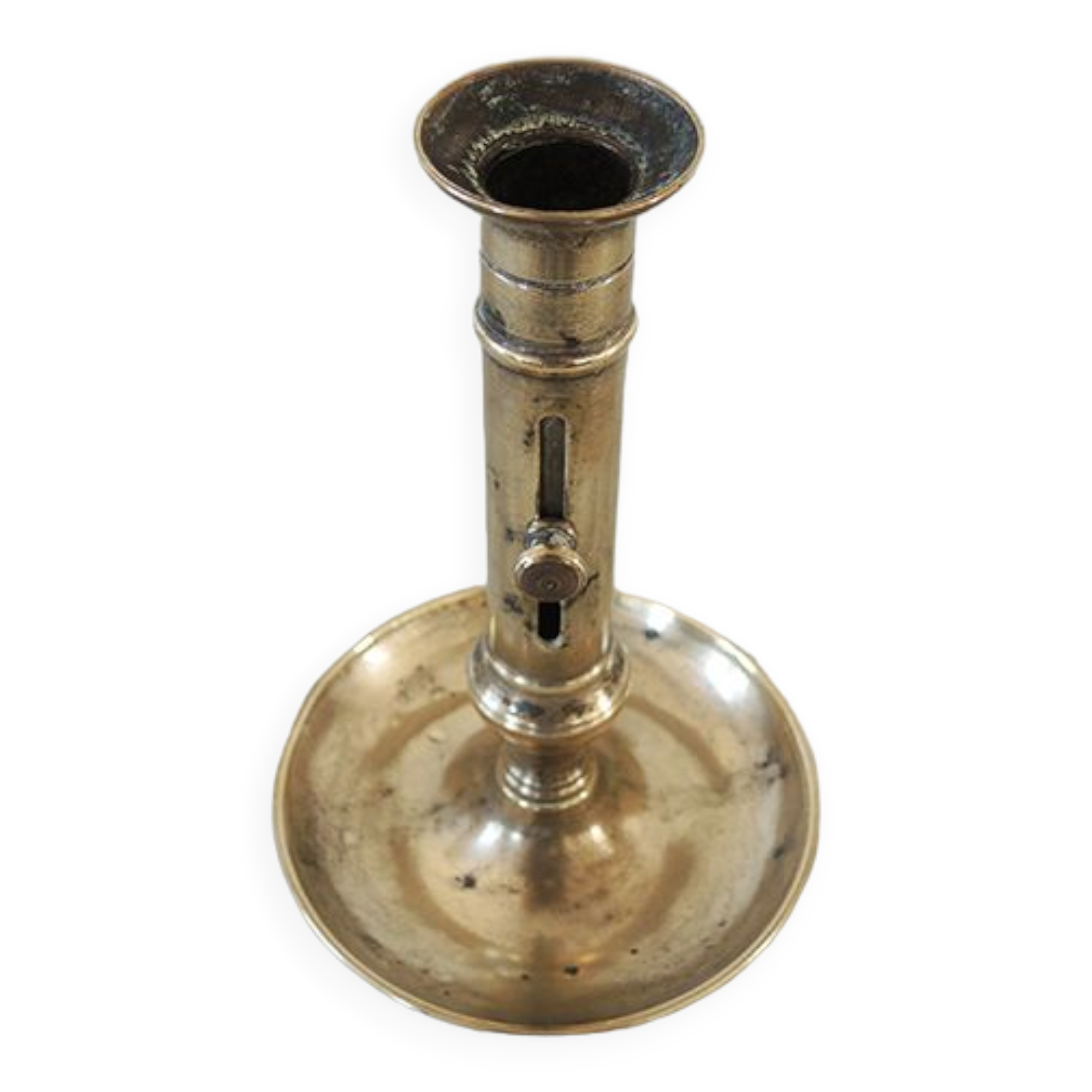 Old metal push candle holder