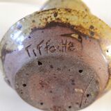 Ceramic candle holder signed Tiffoche design 60s