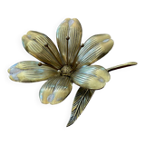 Cendrier fleur en laiton vintage