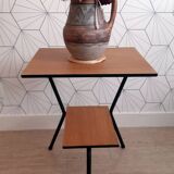 1960s modernist side table – tubular structure & double top