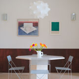 Octagonal travertine table