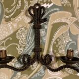 Paire d’appliques en fer forgé cordé