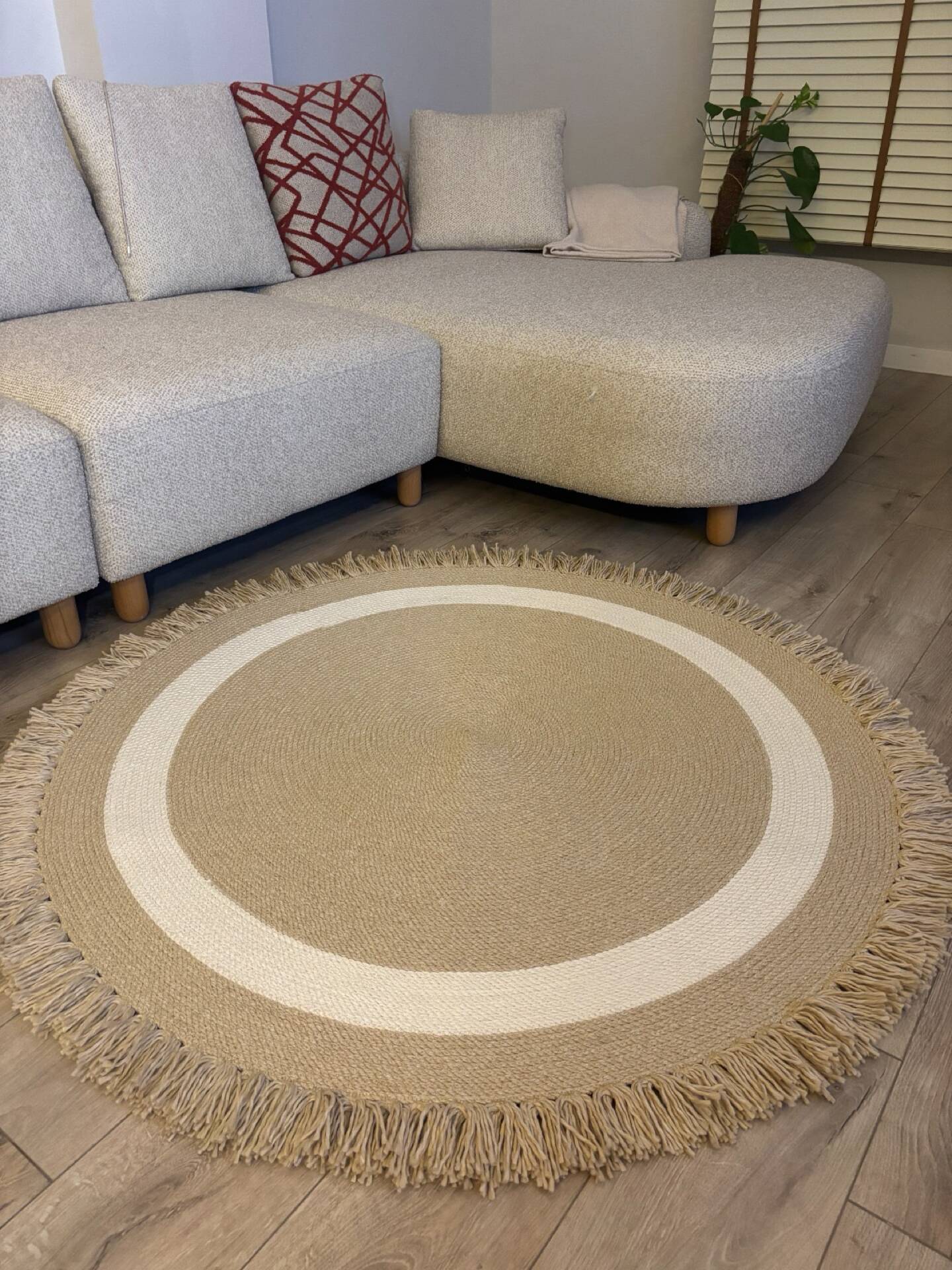 Natura – Stilvoller runder Teppich 120x120 Cm
