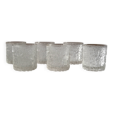 set of 6 vintage textured glasses 1980 by Charlotte Hutte @ Goebel Germany
