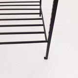 Mid-century modern minimalistic metal and glass coffee table