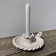 White ceramic candle holder twisted antique rope