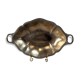 Antique oval silver-plated copper tray with handles.
