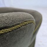 Chaise d'appoint danoise des années 1970, velours vert, pieds en bois de hêtre.