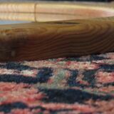 Paire de miroirs ronds scandinaves en pin 70's