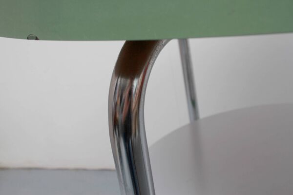Table à boucles des années 1930 en chrome et formica