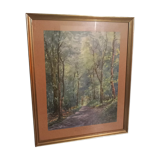 Tableau ancien-paysage forêt