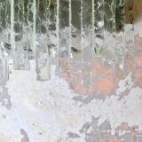 Vesta wall light in striped raw crystal with satin stainless steel support by Albano Poli for Poliarte.