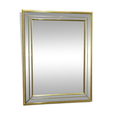 Grand miroir doré et biseauté Deknudt, Belgique, années 1980.