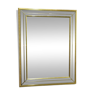 Large Deknudt gilt and bevelled mirror, Belgium, 1980s