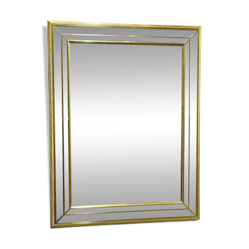Large Deknudt gilt and bevelled mirror, Belgium, 1980s