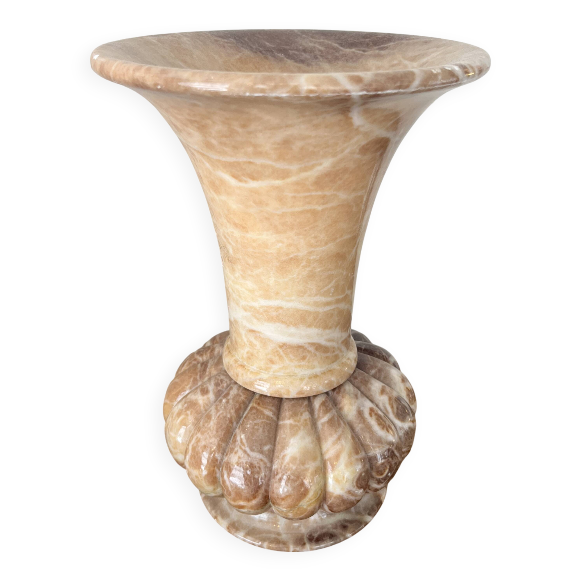 Vintage honey onyx urn vase