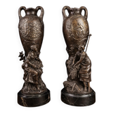 François Moreau: Large pair of vases from the Napoléon III period