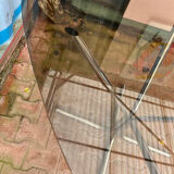 Table verre fumée vintage
