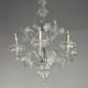 Venetian chandelier in colorless Murano glass, 6 light arms, circa 1940