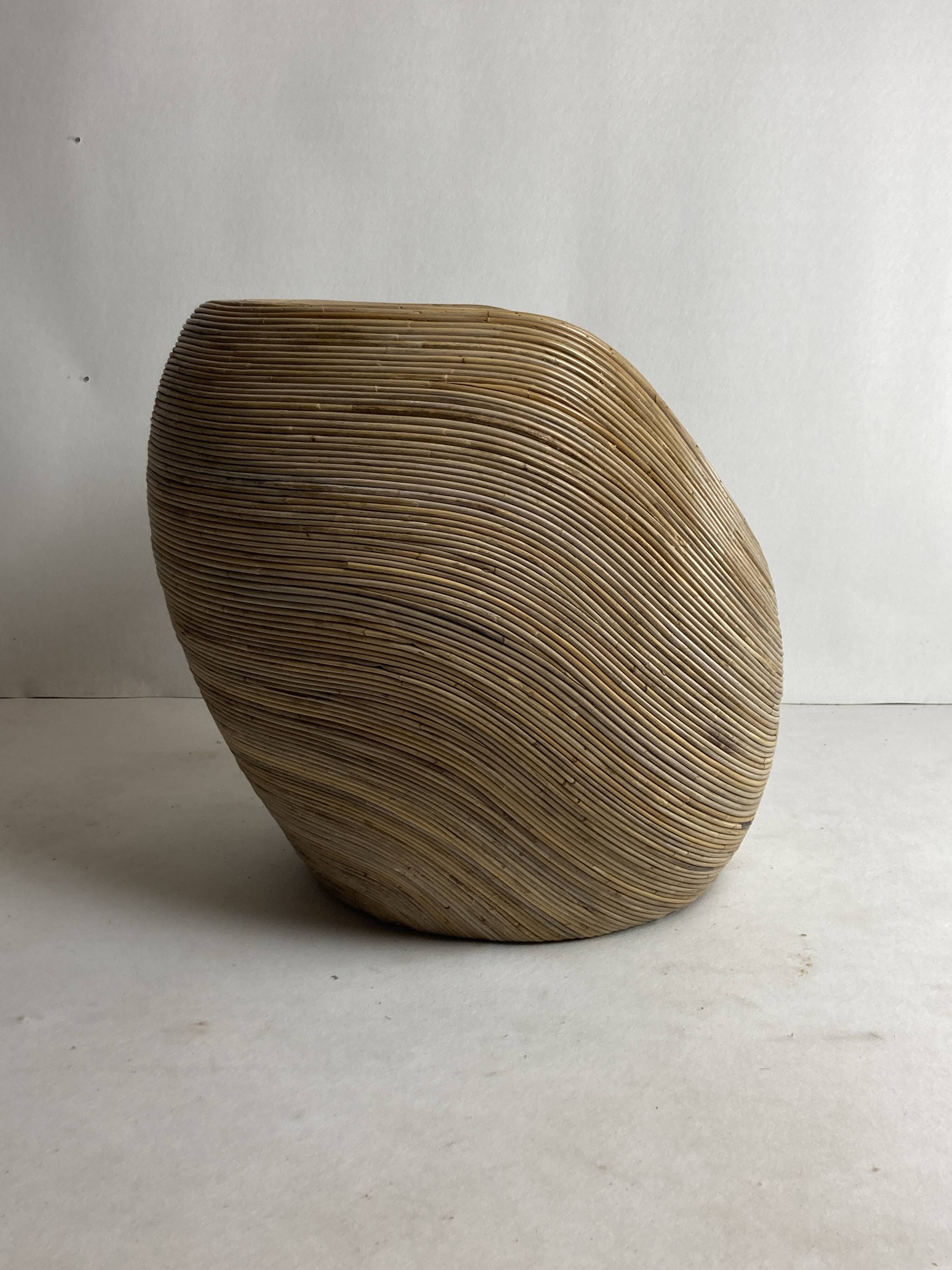 Pencil reed rattan bamboo egg pod chair