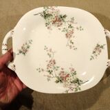 Paire d'anciens plateaux en faïence à décor floral