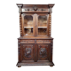 Buffet library two-body antique carved wooden.