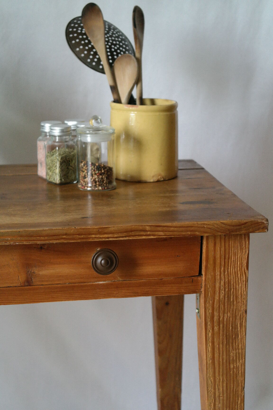 Farmhouse side table in old wood