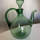 Empoli blown glass bottle Italian work 1960