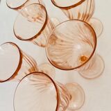 Set of 6 luminarc pink wine glasses