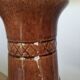 Vintage Amphora Vase: Large Brown Glazed Pottery with Grape Motif