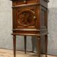 Louis XVI Parisienne bedside table in mahogany and golden copper rushes around 1850