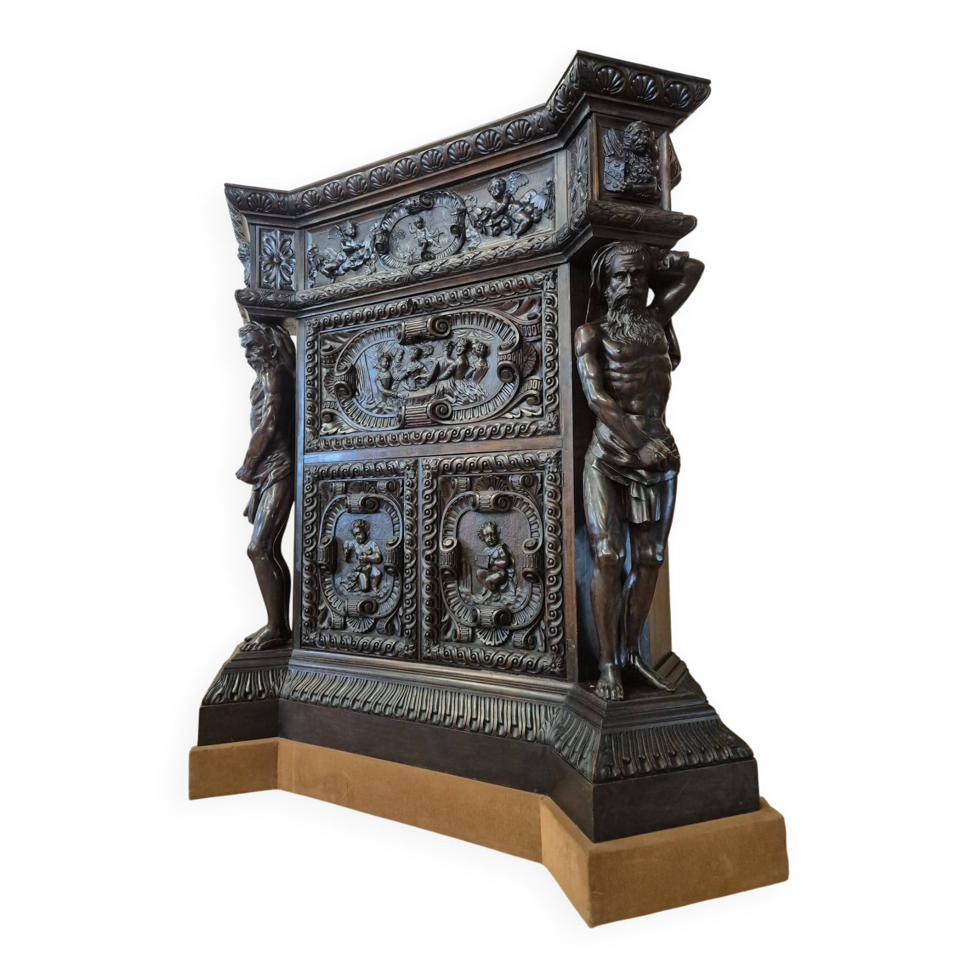 Renaissance-style castle buffet with 19th-century Atlanteans