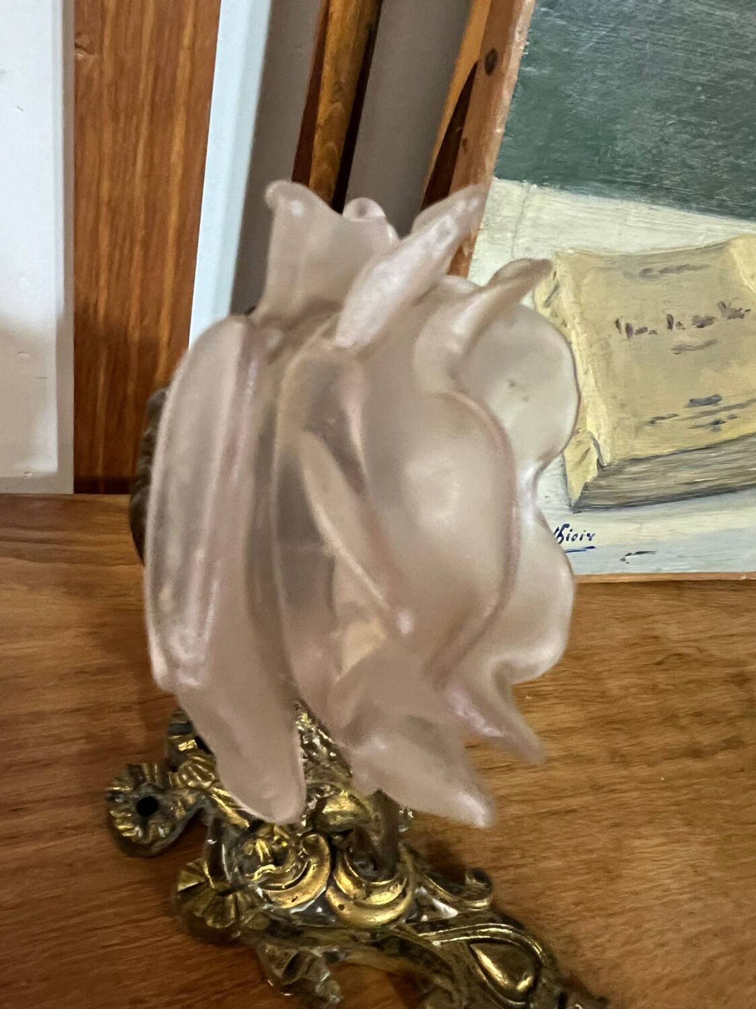 Pair of Art Nouveau wall sconces in bronze