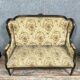 Louis XVI style wingback bench in carved wood circa 1850