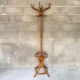 Coat rack swivel parrot Baumann bistro style 1960 curved wood