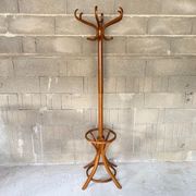 Coat rack swivel parrot Baumann bistro style 1960 curved wood