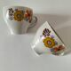 Vintage Winterling espresso cup duo, 70s floral design.