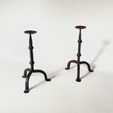 Pair of brutalist candlesticks, 1950 vintage