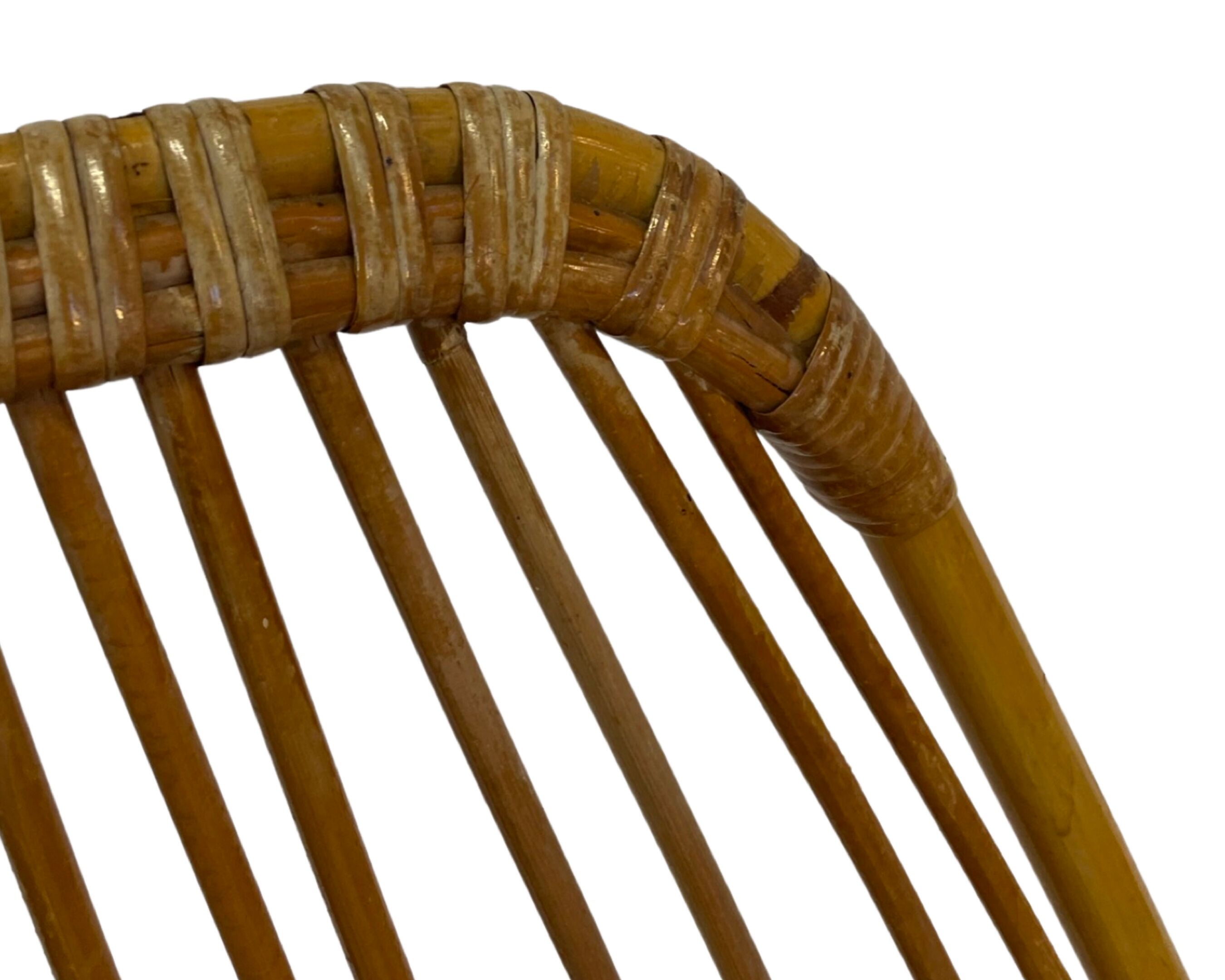 Rattan easy chair by Dirk van Sliedregt Rohe Noordwolde 1960 in the Netherlands