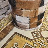 Patchwork pouf or stool from the 1980s