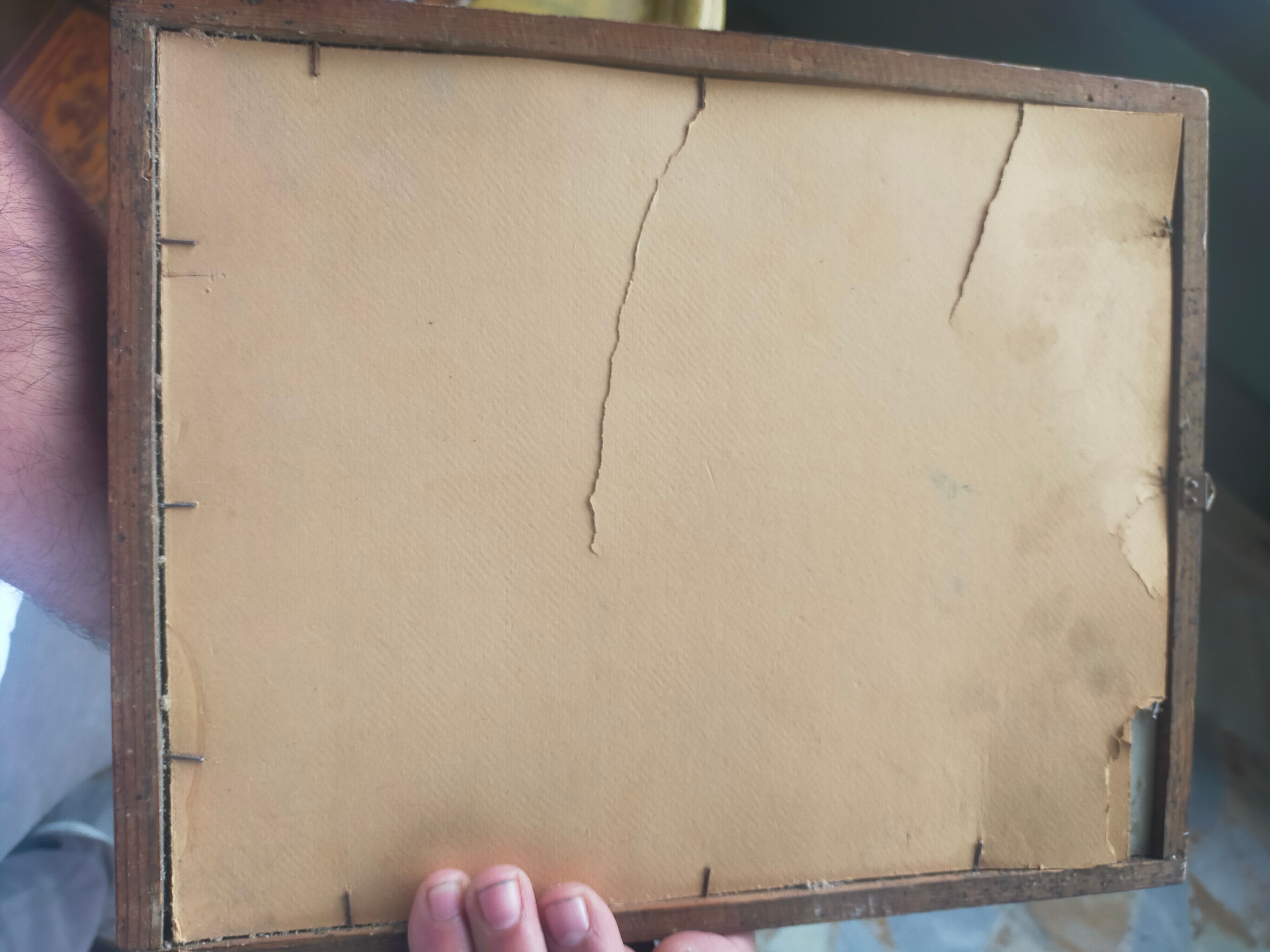 Ancient painting on glass depicting a female figure XVlll century